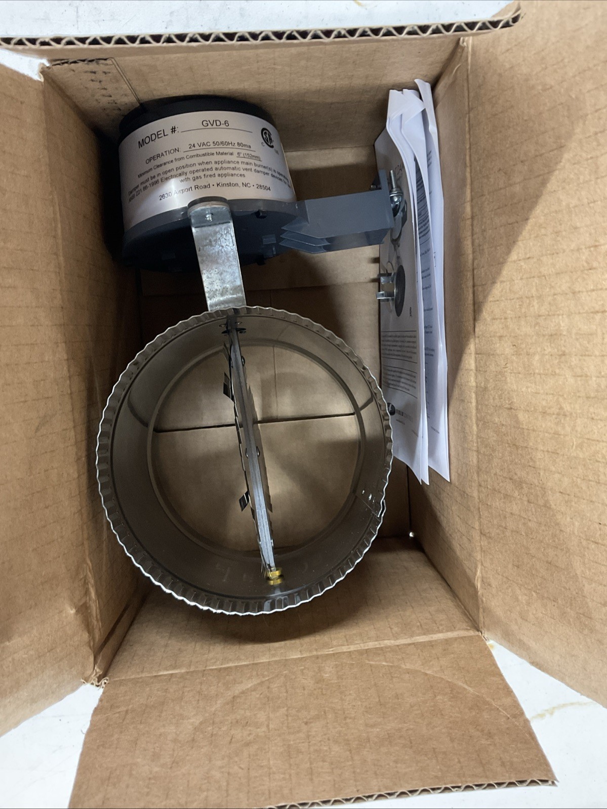 NEW FIELDCONTROLS GVD-6” Gas Vent Damper