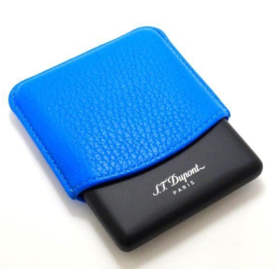 S.T. Dupont Leather Cigarette / Cigarillo Case Fluo Blue, 183116 New In Box