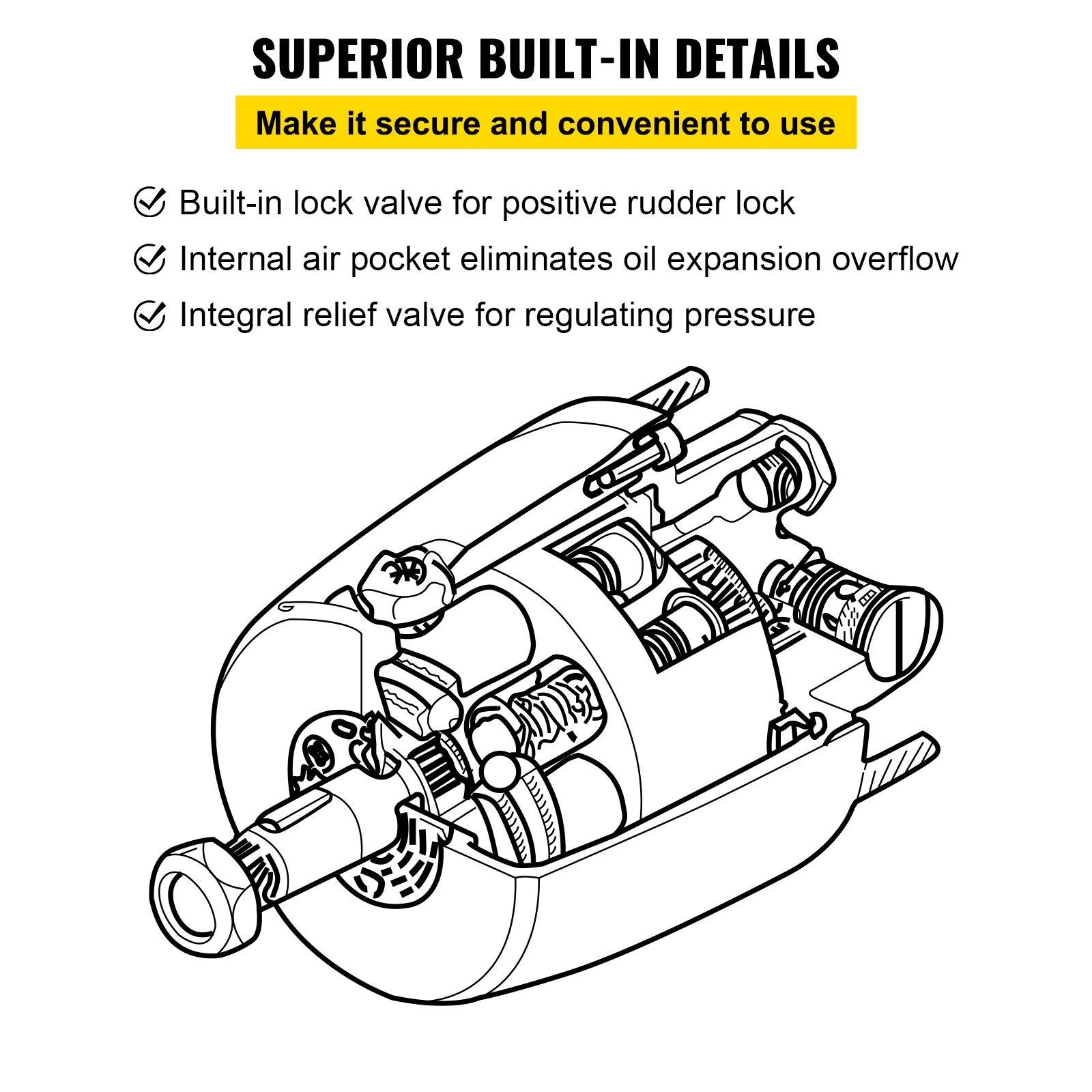 Hydraulic Steering Pump 300HP for Outboard Boats, Compatible with Helm Models