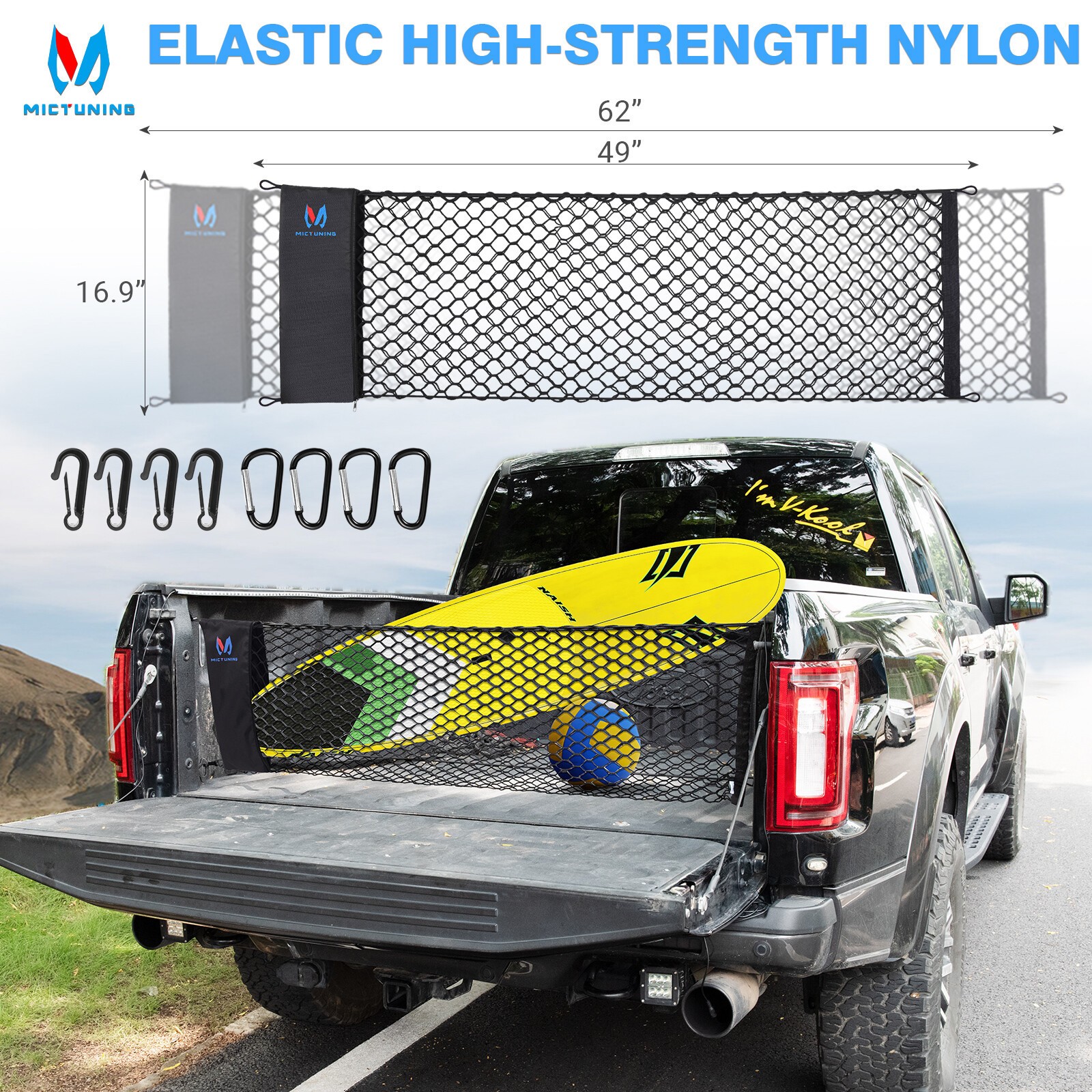 Truck Bed Cargo Net Truck Bed Storage Net Organizer Envelope Cargo Net Elastic