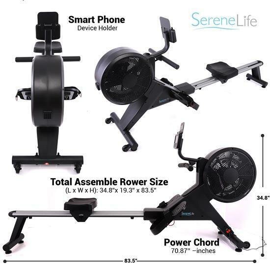 SereneLife Smart Exercise Rowing Machine Magnetic (16 Levels of Resistance