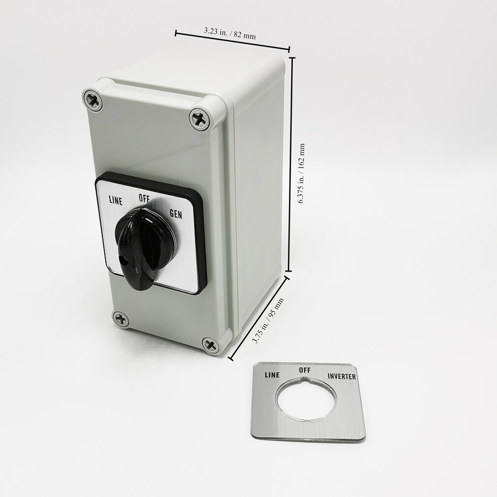 40A Manual Transfer Switch Line-Off-Gen for (2)120V or (1)240V Device, UL Listed