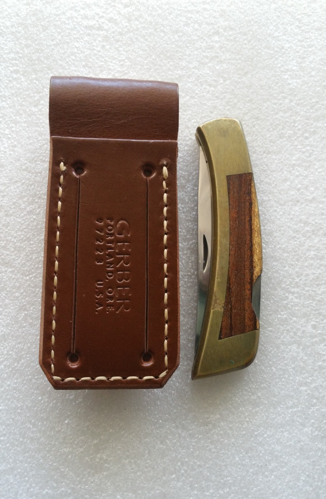 Gerber Sportsman II 2 Pocket Knife Folding Lockback Hunter Vintage + Sheath 80's