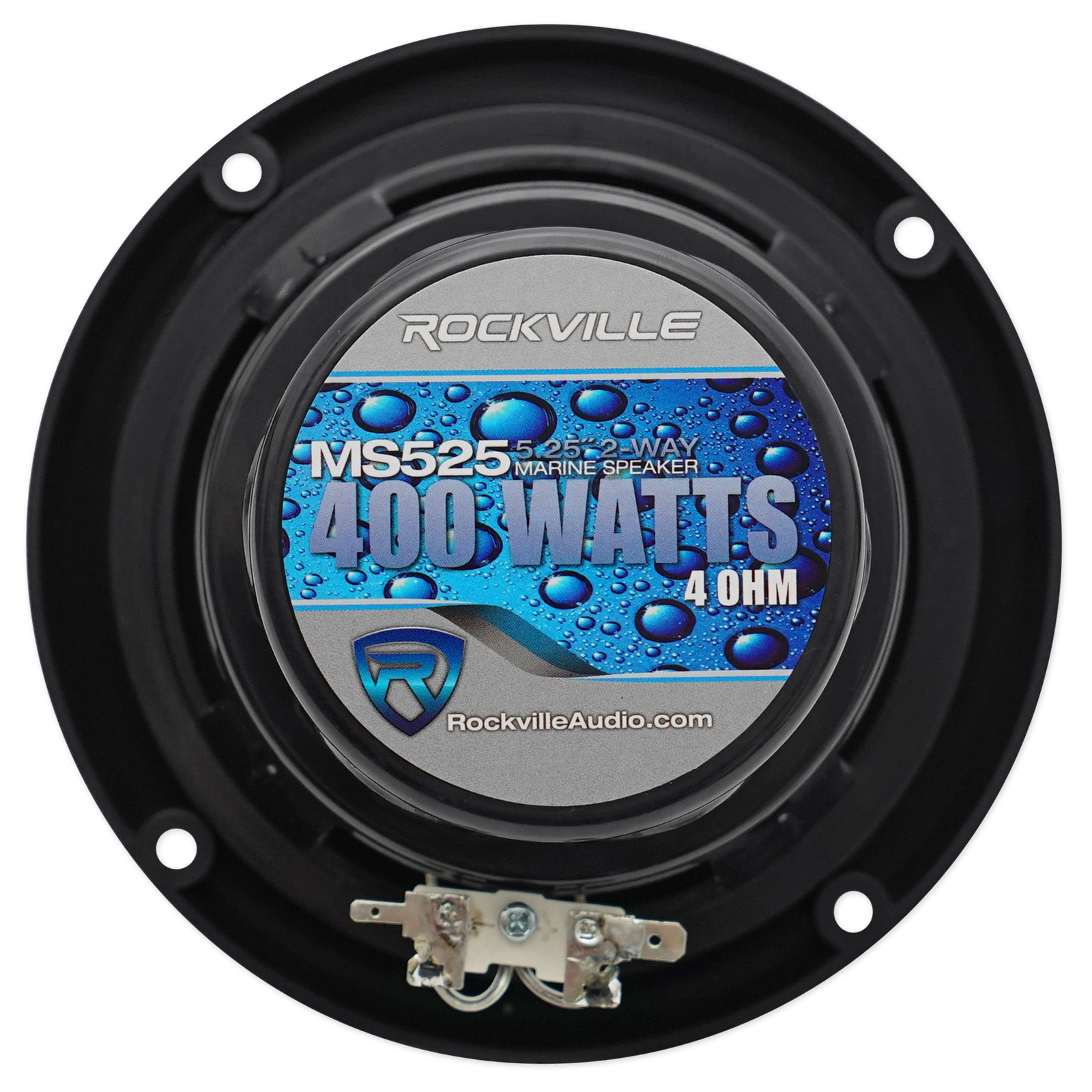 Pair Rockville MS525B 5.25" 400 Watt Waterproof Marine Boat Speakers 2-Way Black
