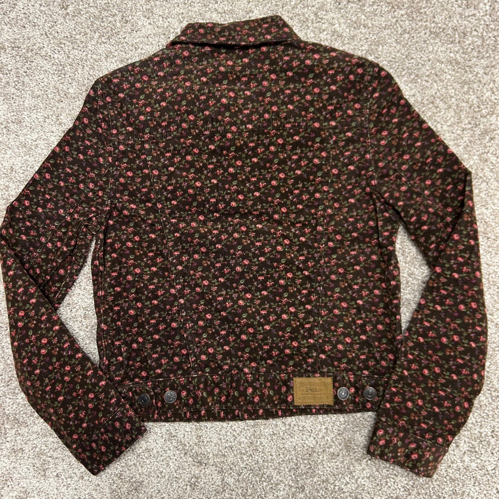 NWT Polo Country Ralph Lauren Floral Corduroy Trucker Jacket Girls Size XL (16)