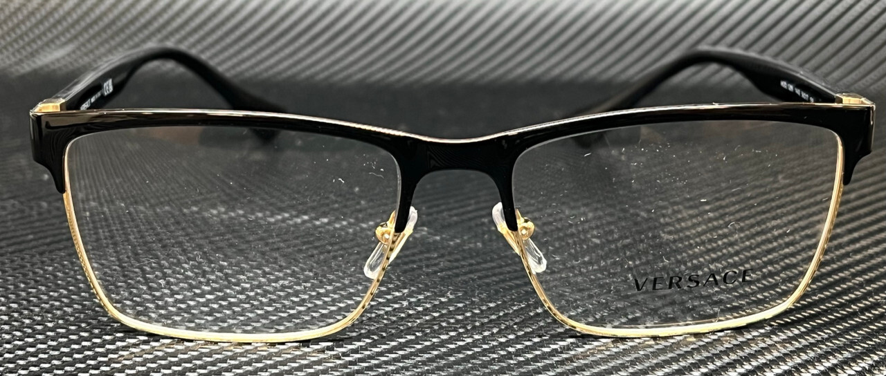 VERSACE VE1285 1443 Black Gold Men's 56 mm Eyeglasses