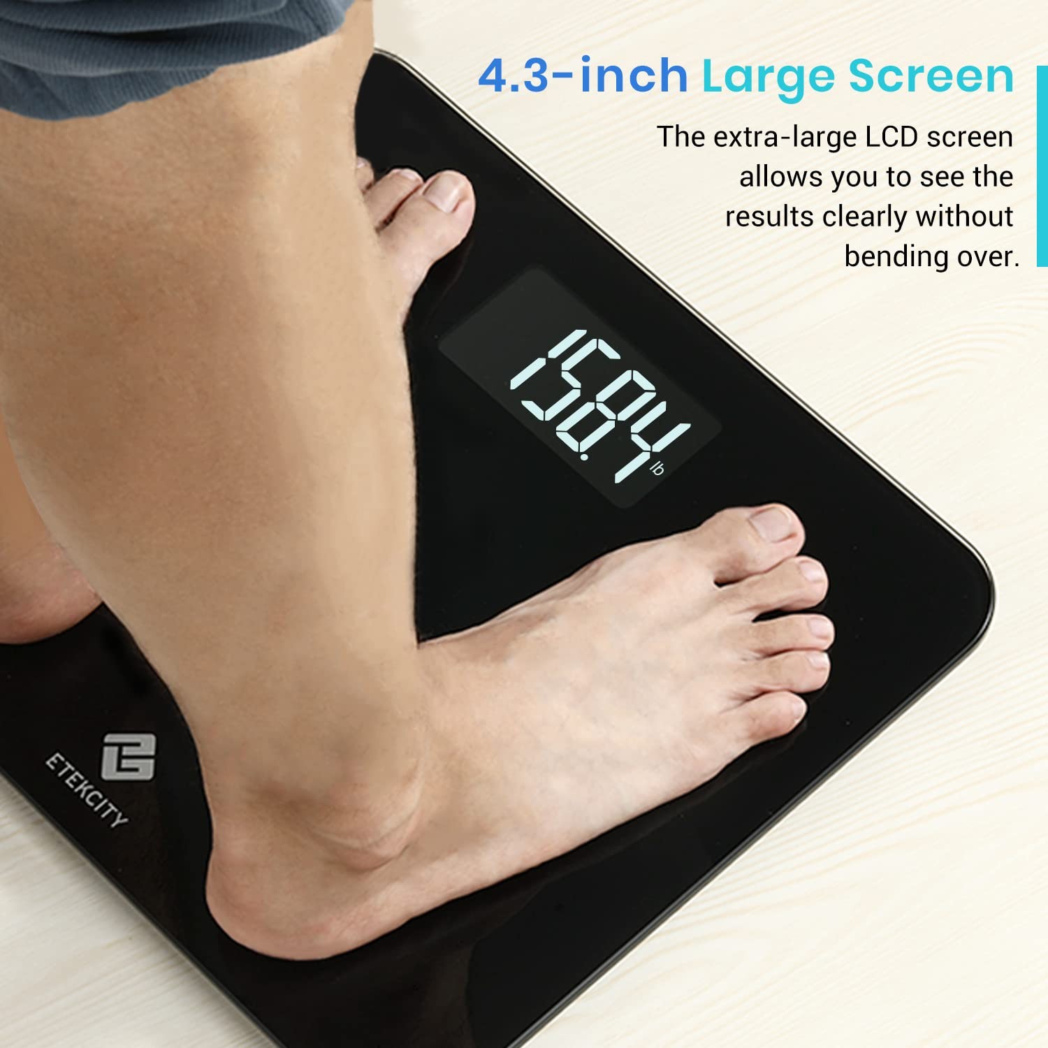 Etekcity Digital Bathroom Scale Extra-Wide High Capacity 440 lb