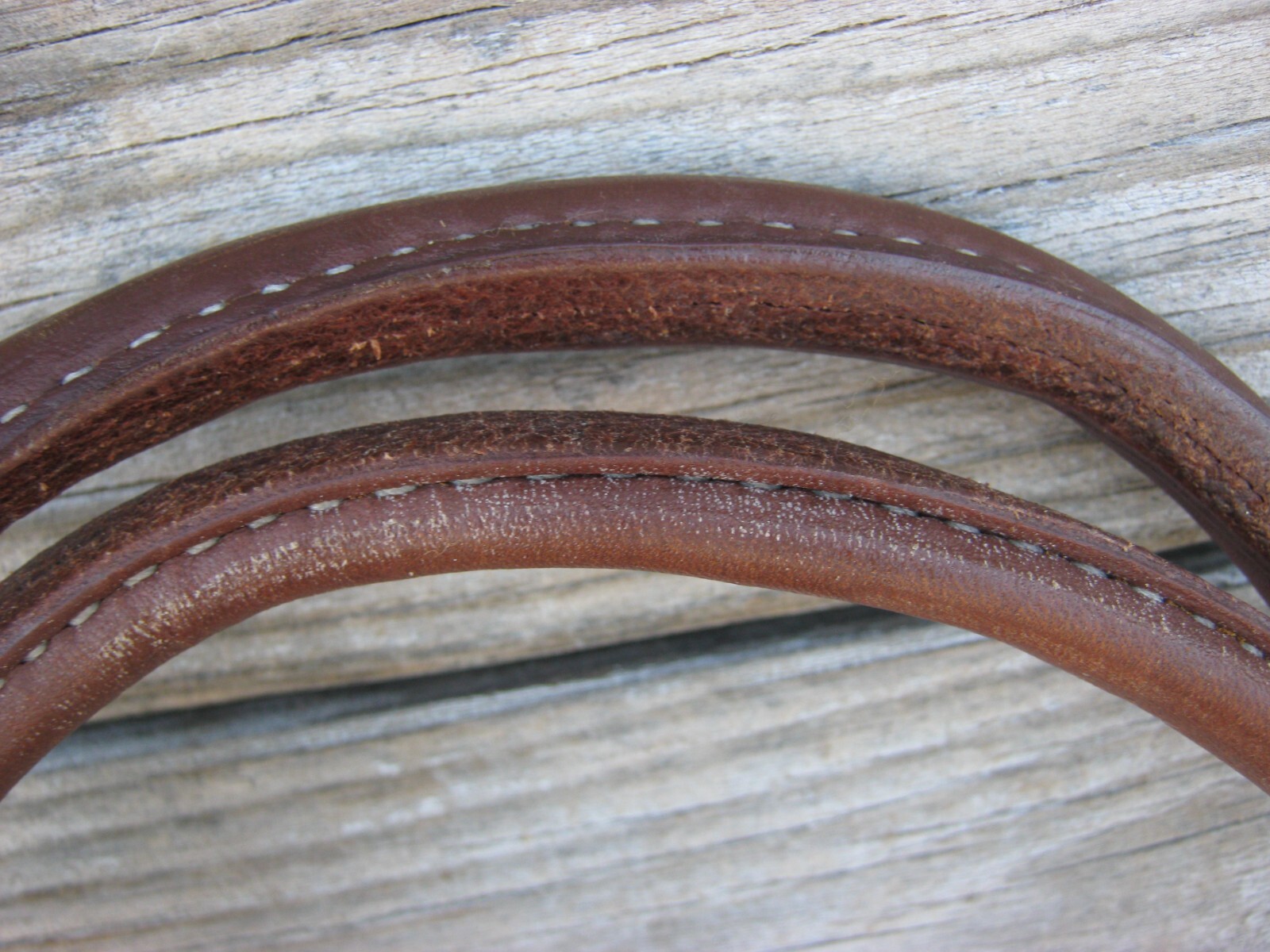 West 74 Oiled Leather Rolled Contest One Piece Barrel Roping Reins 8'