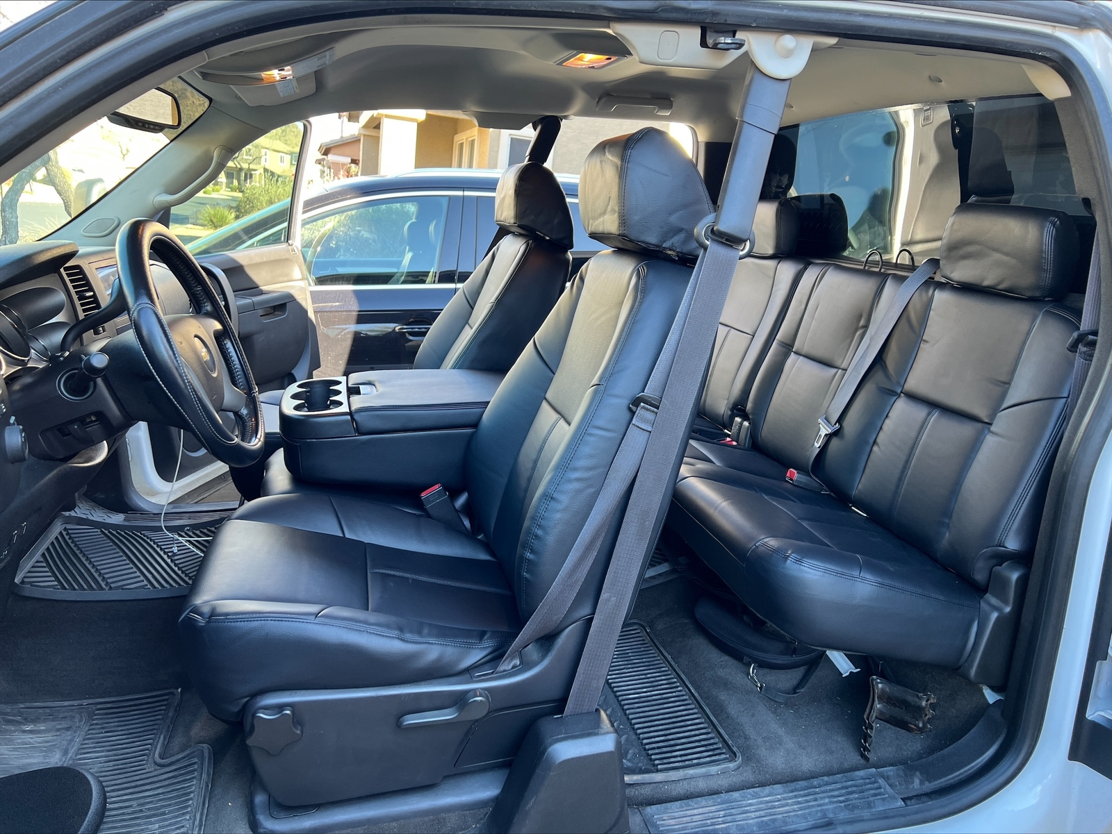 Front+Rear Black For 07-13 Chevrolet Silverado Seat Covers Extended Cab