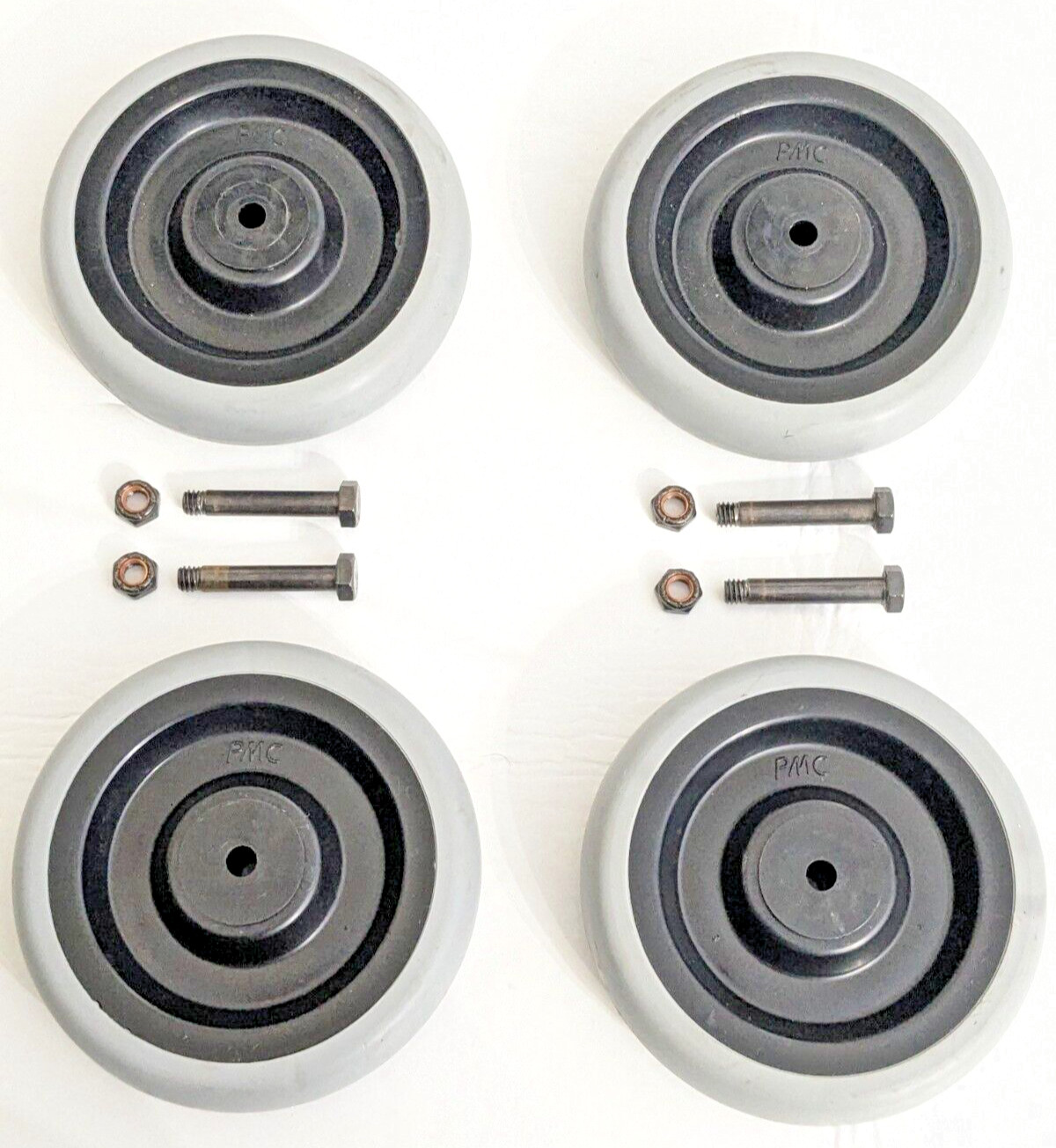 Set of 4 wheels | 5" Diameter wheels for Shopping Cart | Nuts and Bolts included