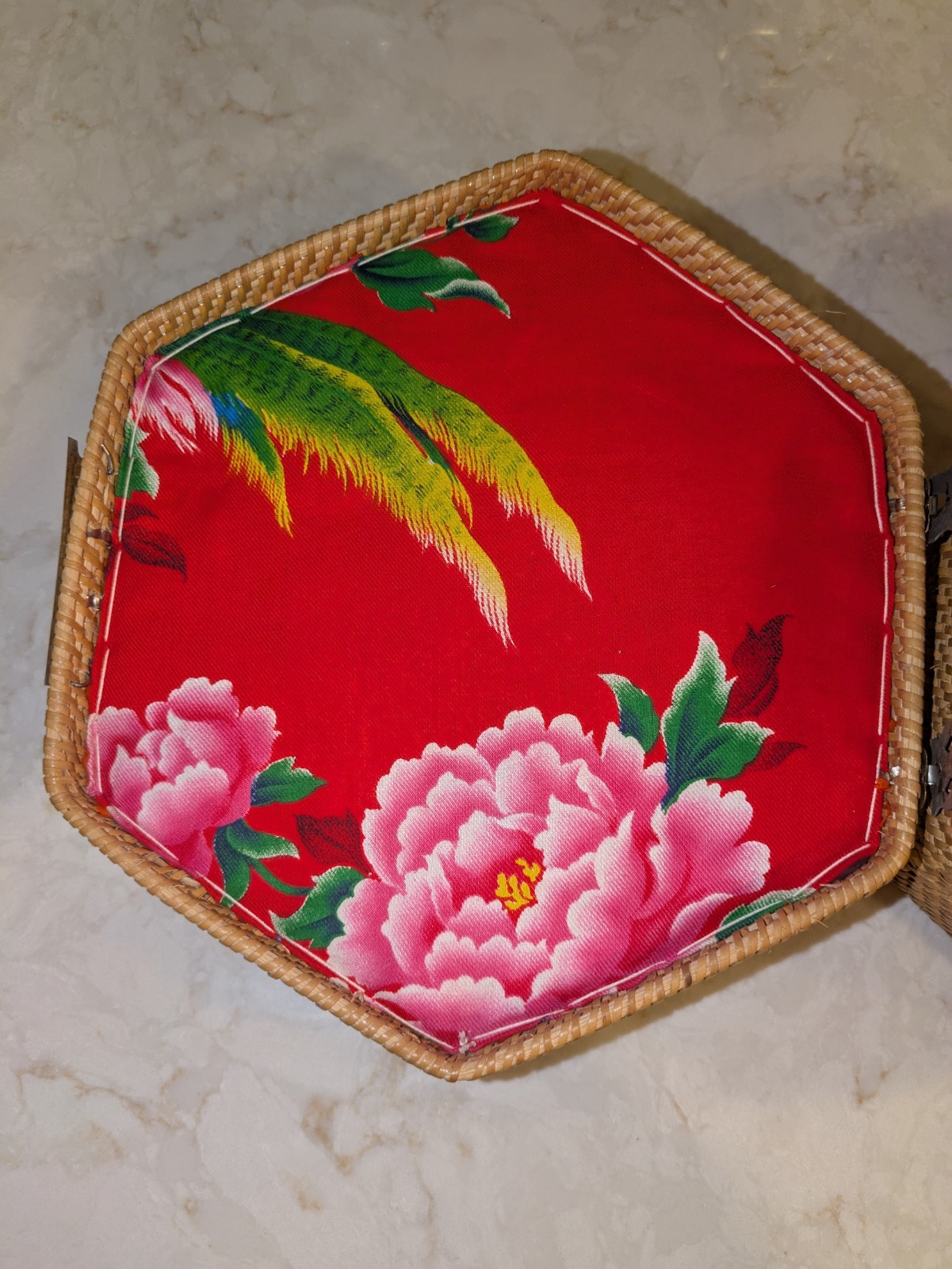 Vintage Chinese Wicker Basket for Tea