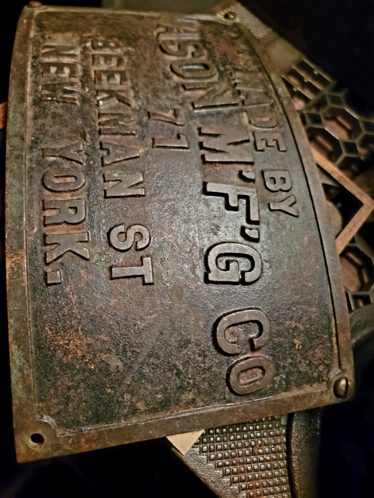 Antique Joseph/Carleton NASON M'F'G Early NYC Steam Makers Plaque