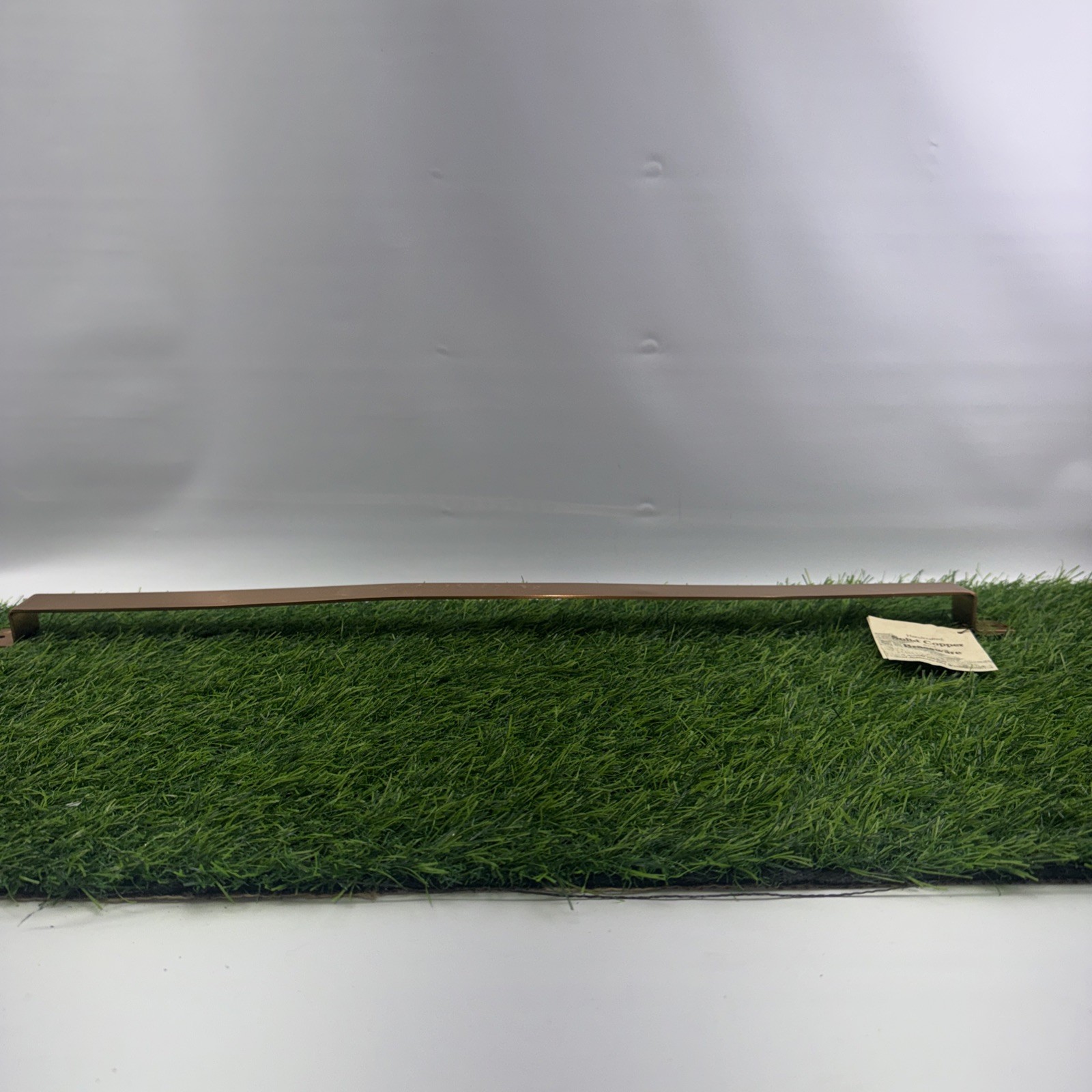 Vintage Solid Copper 24” Utensil Rack Korea Brass Tone Hooks Wall Scuffed NOS