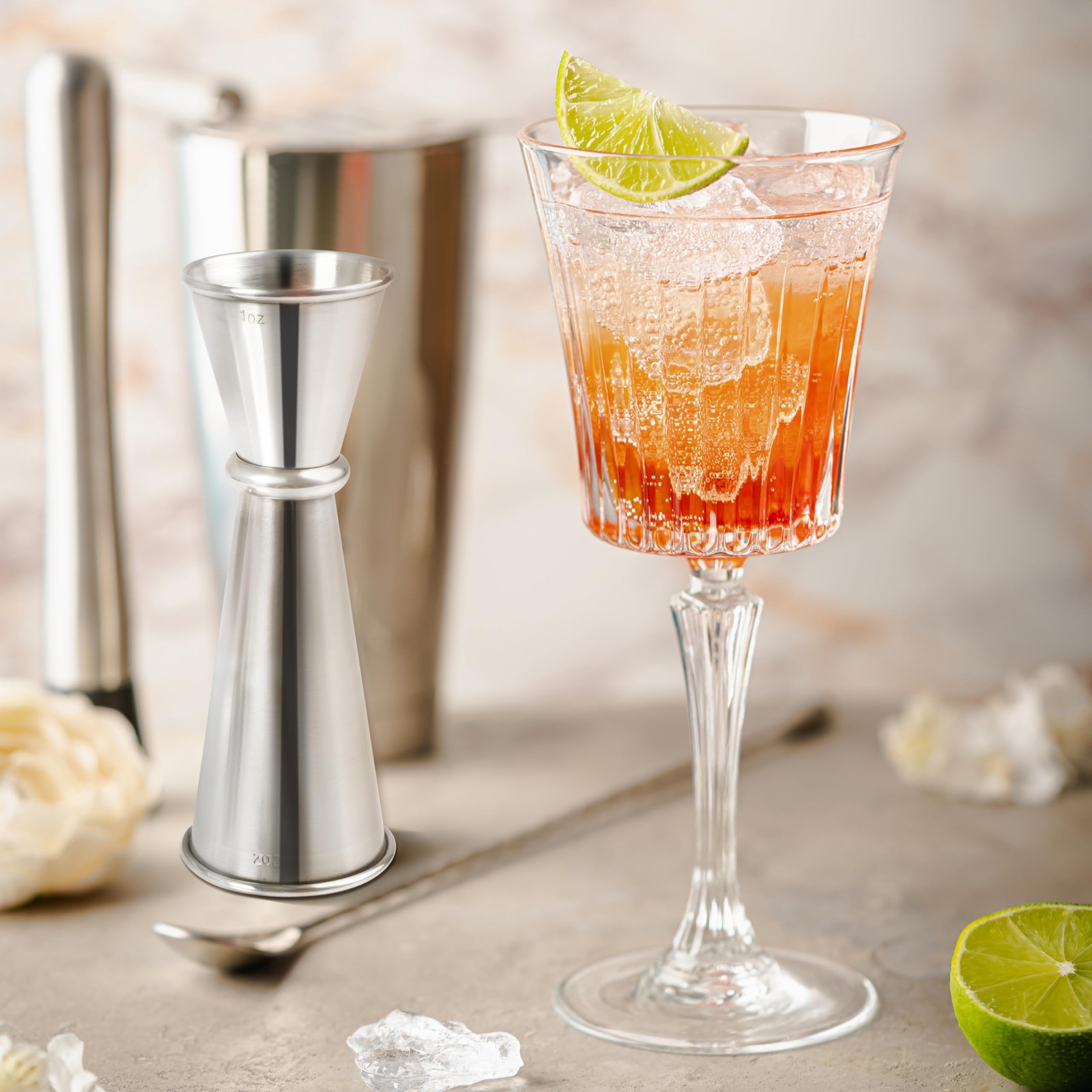 2 Pcs Jigger for Bartending, Premium 304 Stainless Steel Normal, Silver