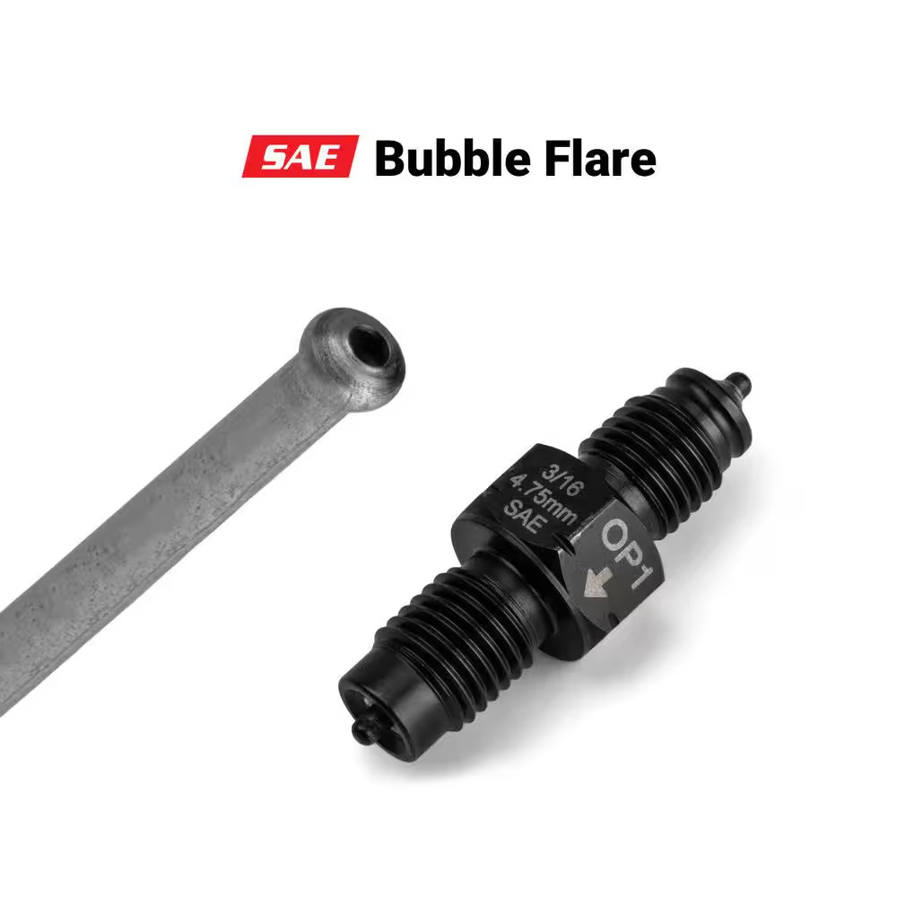 3/16 In. Dual Head Flaring Tool, 4.75 Mm ISO/DIN Bubble Flare and 3/16 In. SAE D