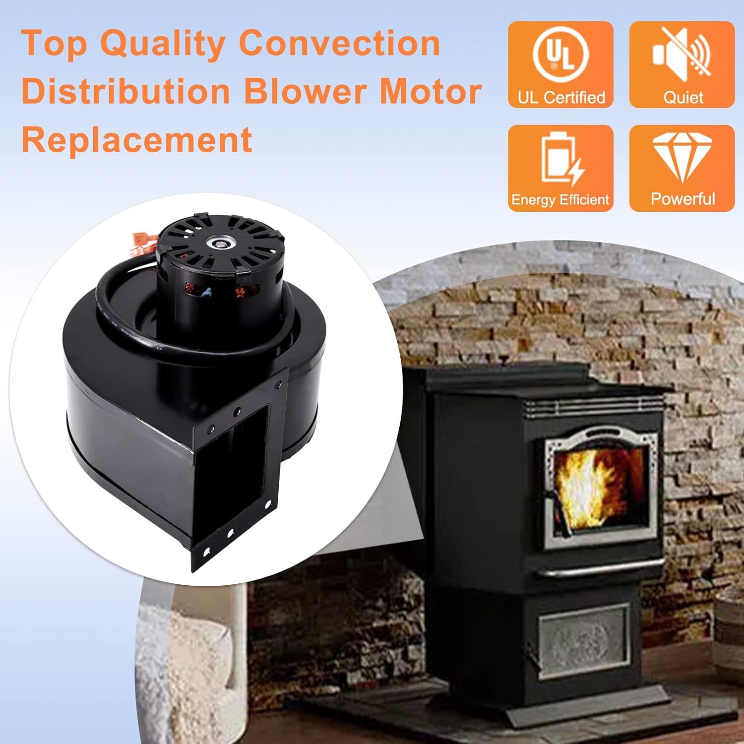 For Harman Gas, Pellet,Coal Convection Distribution Blower Motor Fan, 3-21-33647