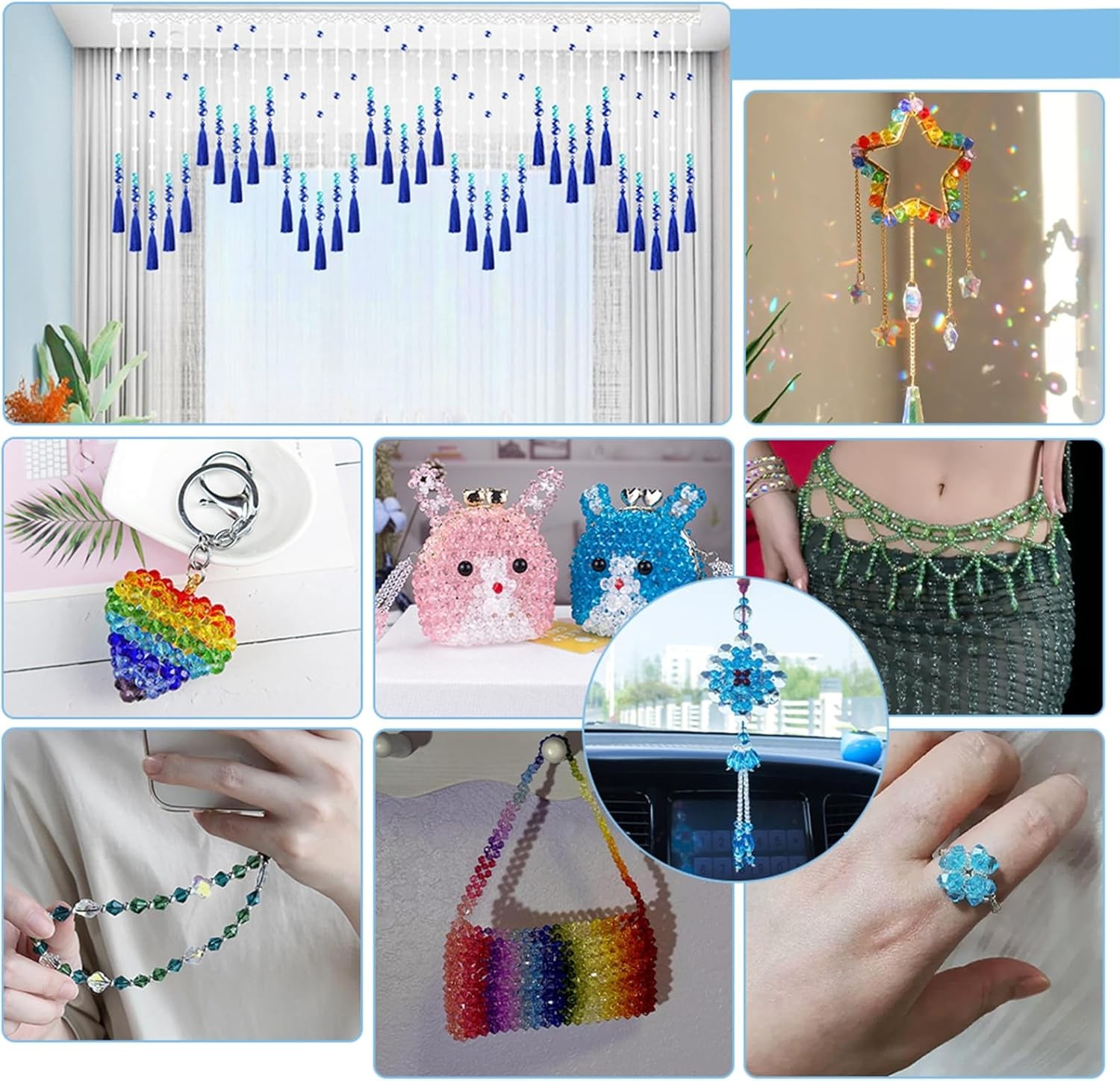 2160PCS Crystal Bicone Beads 24 Colors Faceted Beads for Jewelry Making