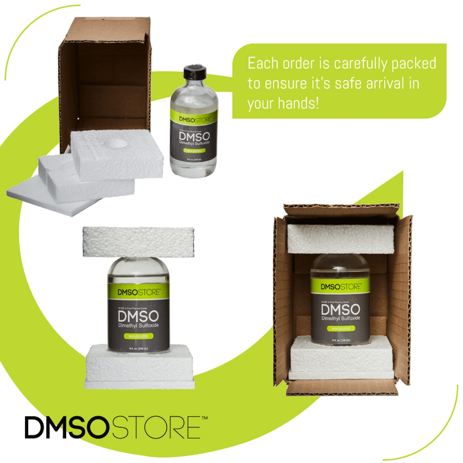 DMSO 2 Glass Bottle Special Non-Diluted 99.995% Low odor Dimethyl Sulfoxide