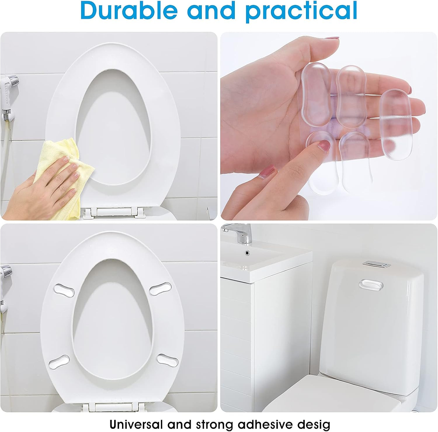 20 Pieces Universal Toilet Seat Bumpers, Silicone Rubber Lid Bumper Kit for Bide