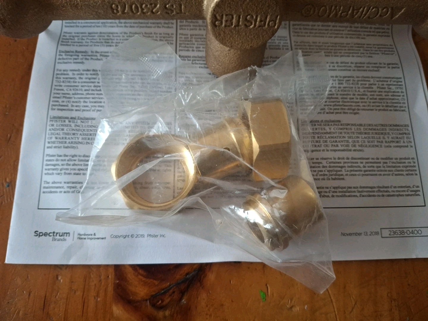 Pfister Rough-In Valve Body and nuts 01-31XA