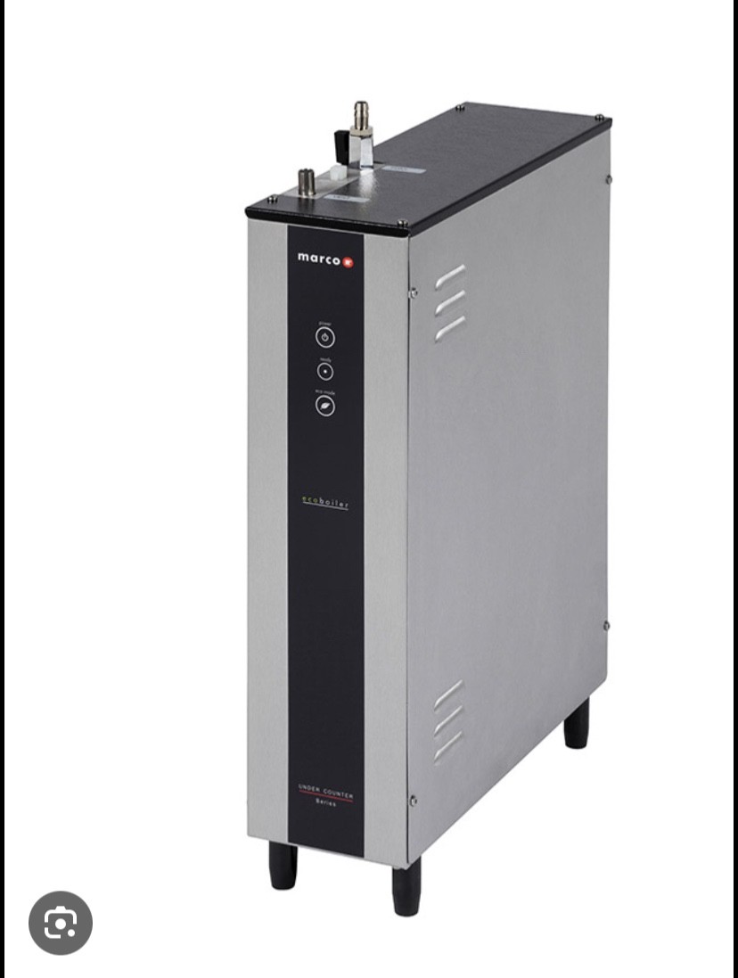 Used Marco Ecoboiler UC4 Under-Counter Hot Water Boiler with water inlet pipe