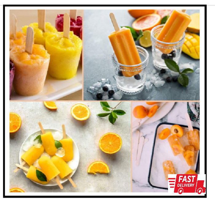 200 Pcs Natural Wooden Food Grade Sticks - Ice Cream Stick - Popsicle 4.5 inch