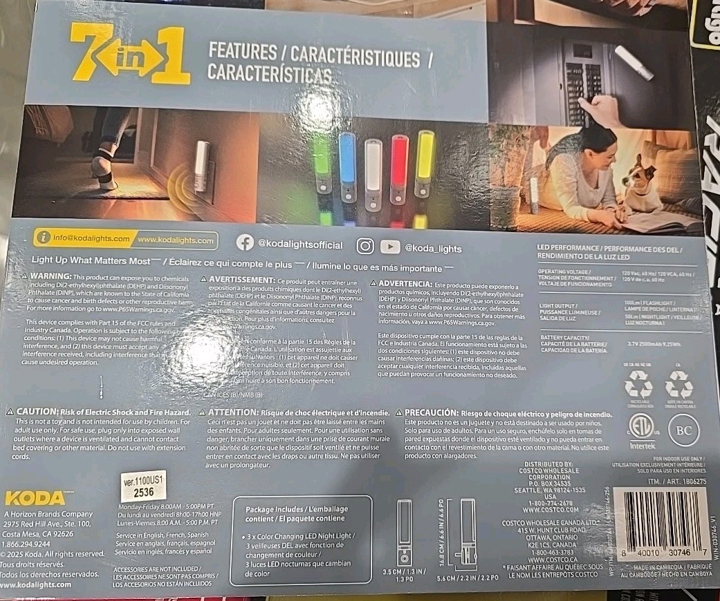 KODA - Modern Power Failure Nightlight (3 Pack)