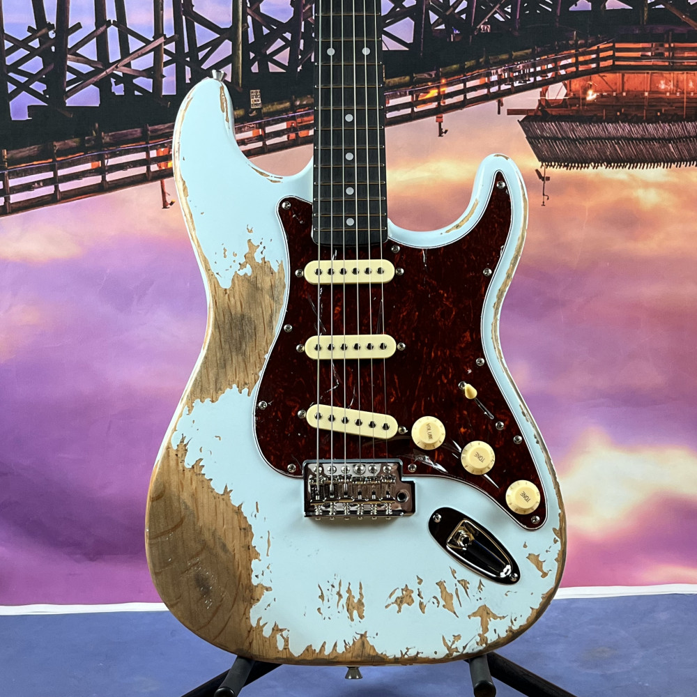 Blue Handed Heavy Relics Aged Electric Guitar Rosewood Fingerboard in stock