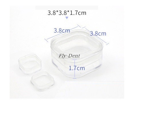 10pcs Dental Denture Hinged Display Box Film Membrane Storage Case 38*38*17mm