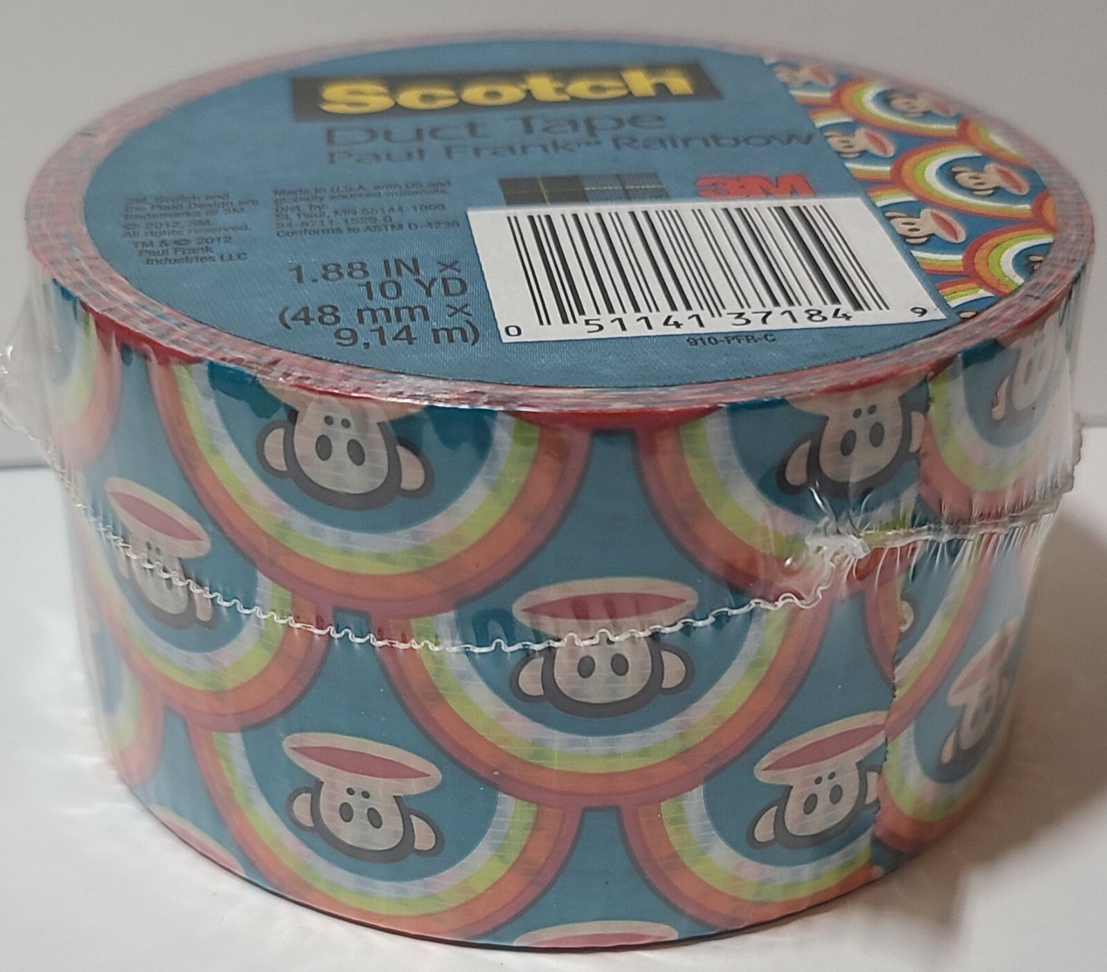Paul Frank Julius duct tape roll Scotch Brand NIP 1.88" x 10yd RARE DISCONTINUED