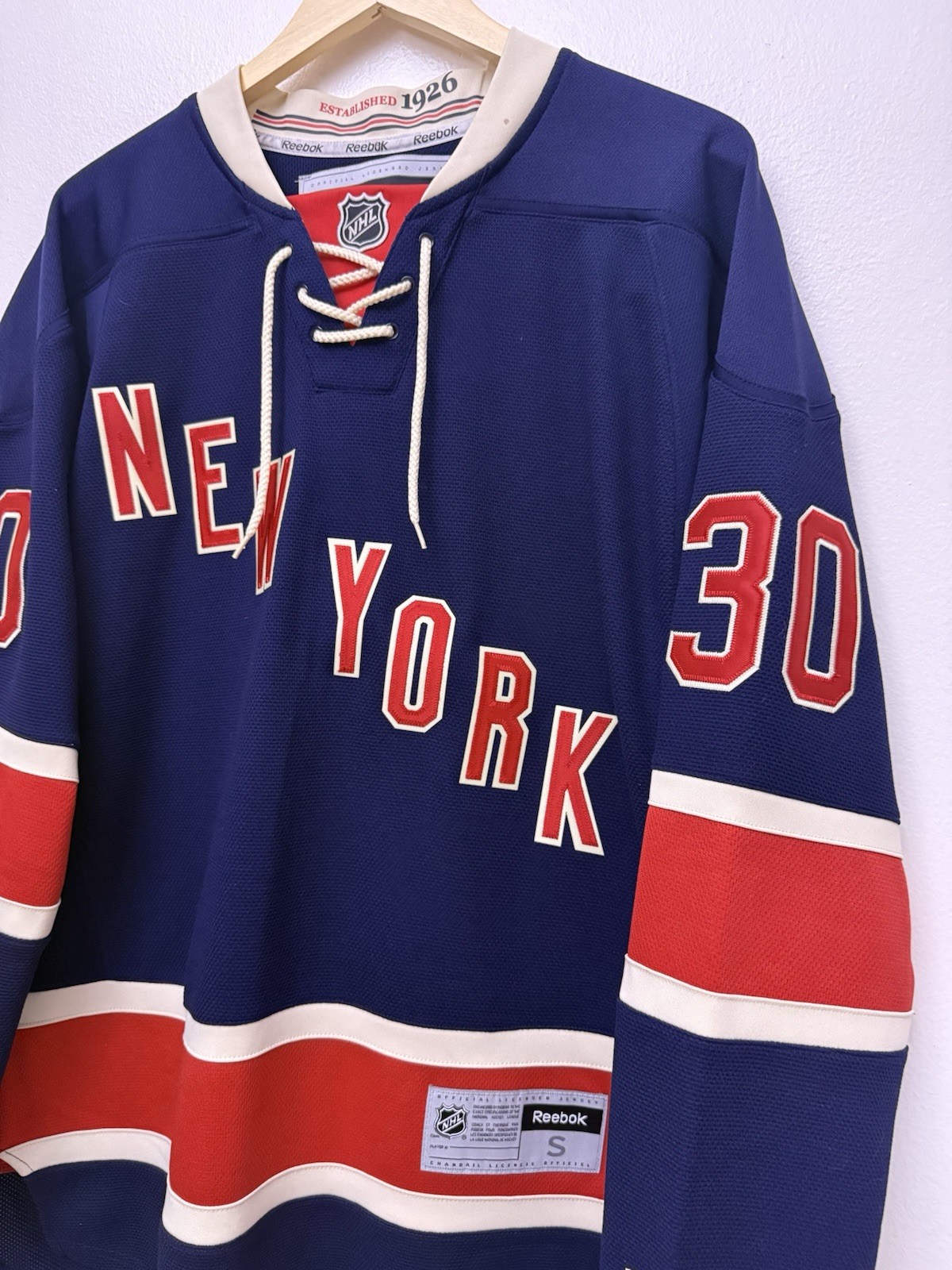 Reebok New York Rangers #30 Henrik Lundqvist Hockey Jersey Men’s Size Small