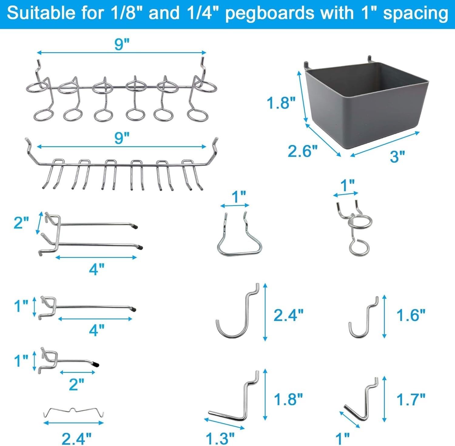 Versatile 80-Piece Pegboard Hook Kit with Bins - Perfect for Garage and Kitchen