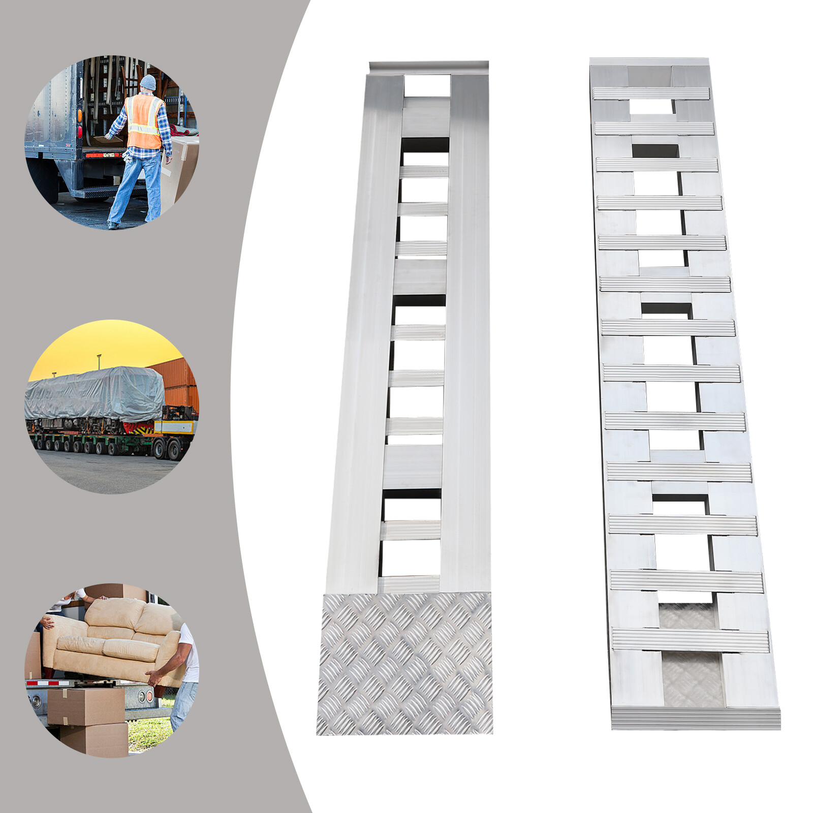 2pcs Aluminum Trailer Ramps Loading Ramps Truck Car Auto Trailer Ramps