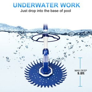 In Ground Automatic Swimming Pool Vacuum Cleaner Hover Climb Wall w/ 10 Hose Set