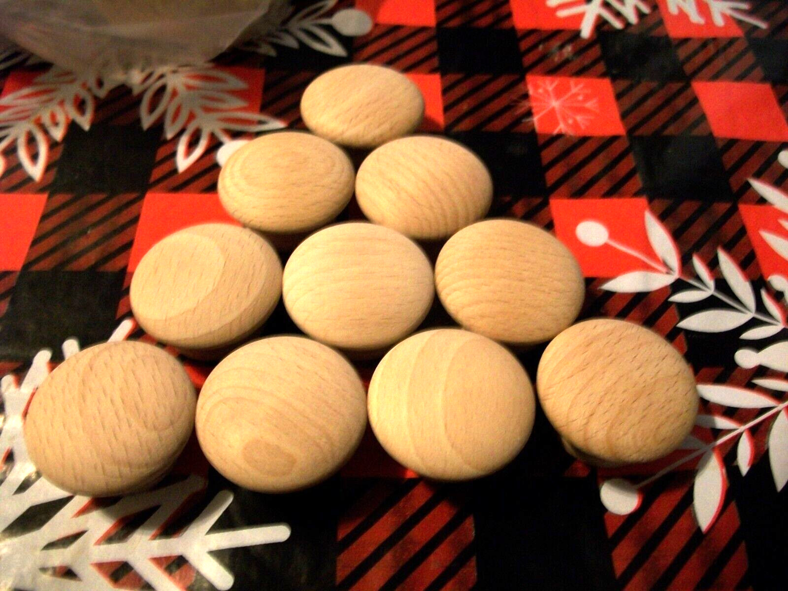 1 1/2" Unfinished Wood wooden Knobs Drawer Pulls Lot of 10