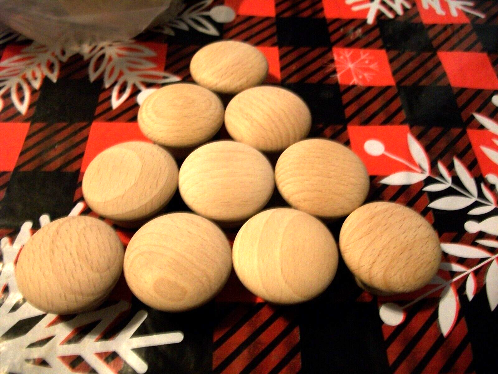 1 1/2" Unfinished Wood wooden Knobs Drawer Pulls Lot of 10