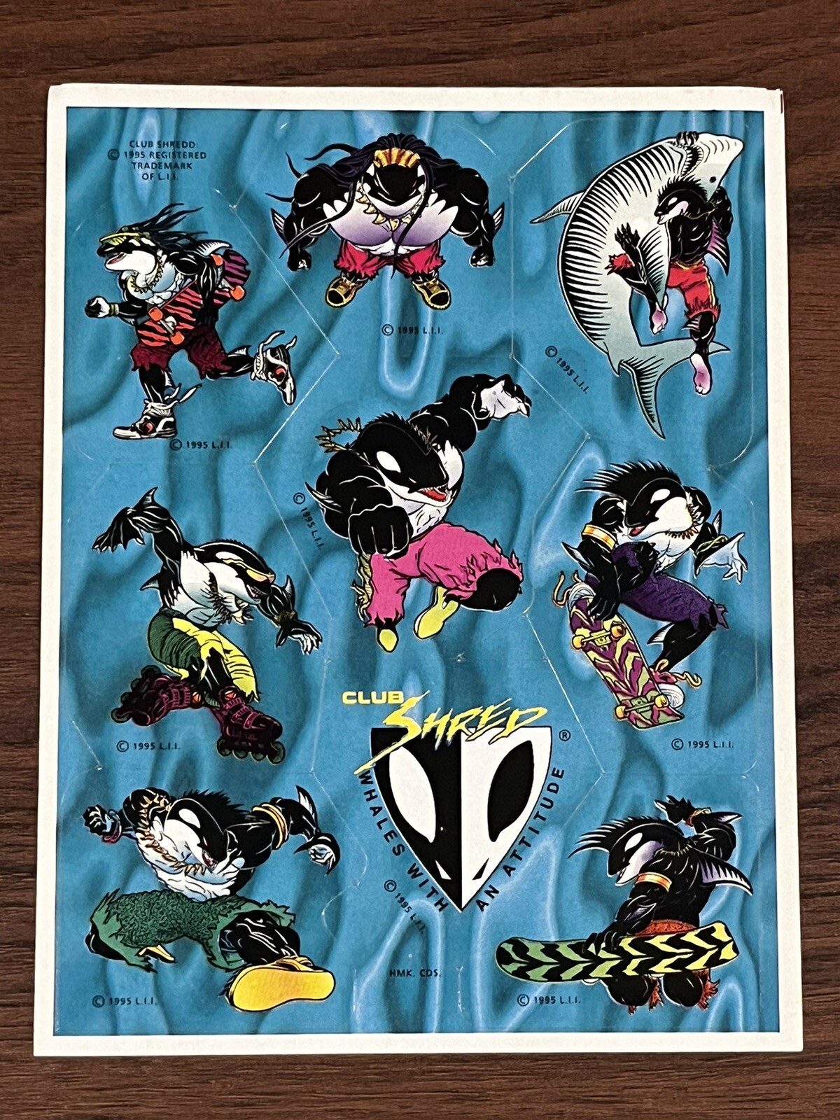 3 Sheets CLUB SHRED Whales with an Attitude Stickers! Skate Board Roller Blade