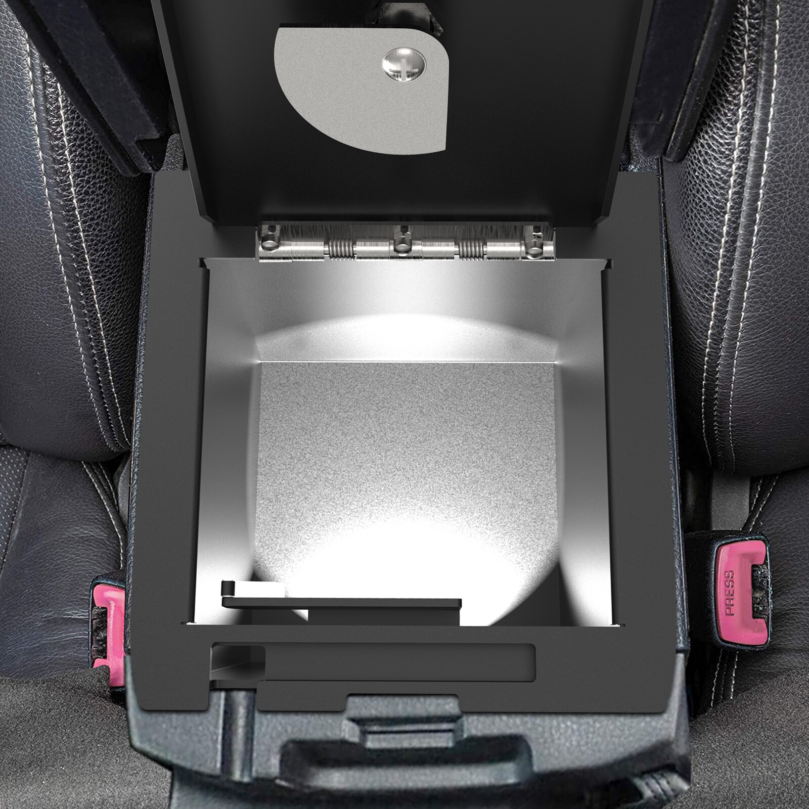 For 2016-2023 Toyota Tacoma Center Console Safe Gun Storage with LED Lighting