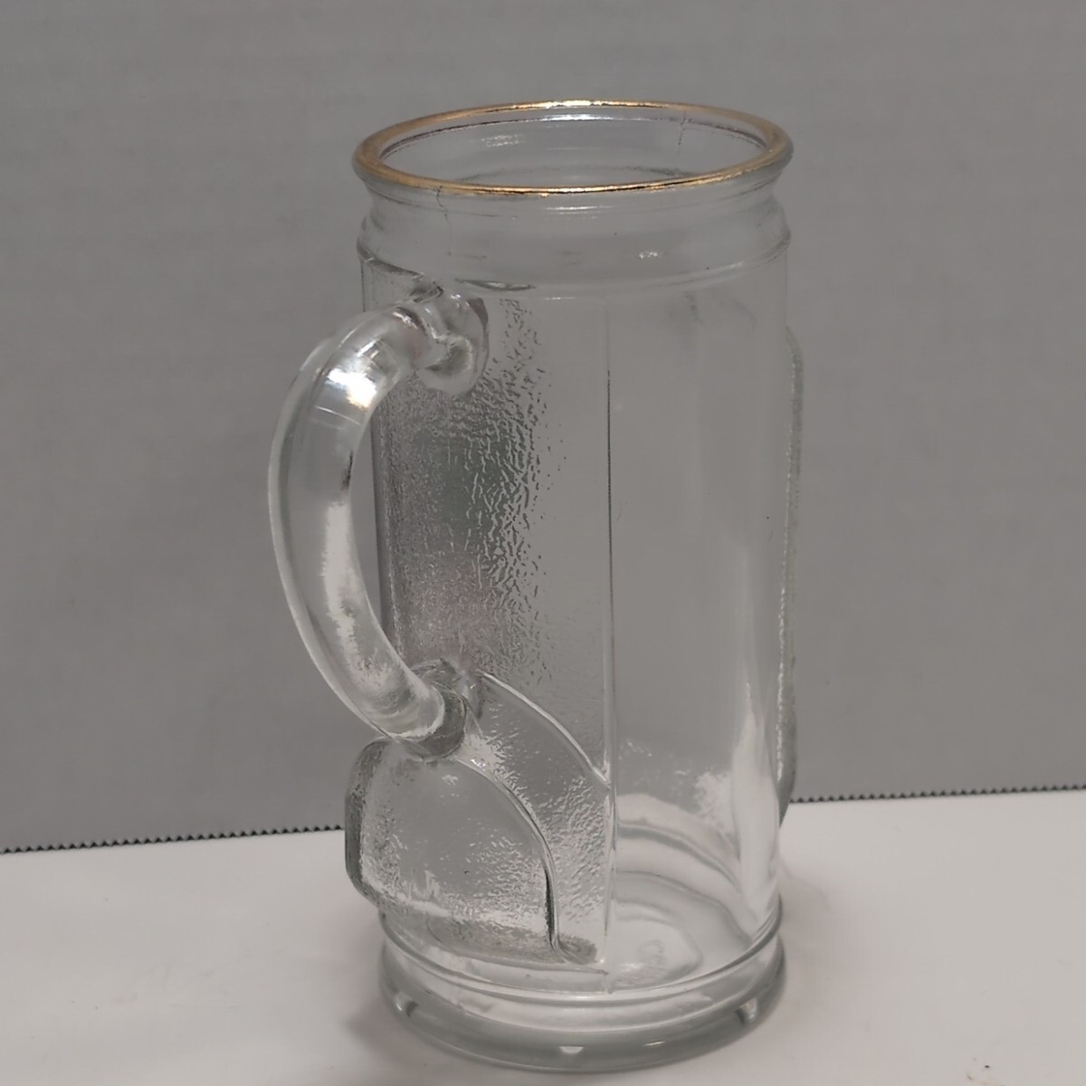 Golf Bag Gold Rim w/ Handle Clear Beer Glass Mug Cup- Canada