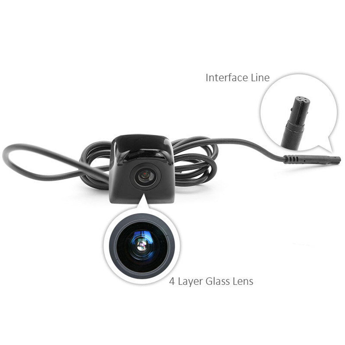Car Rear View Backup Camera 170° View Angle Night Vision Waterproof 12v CMOS