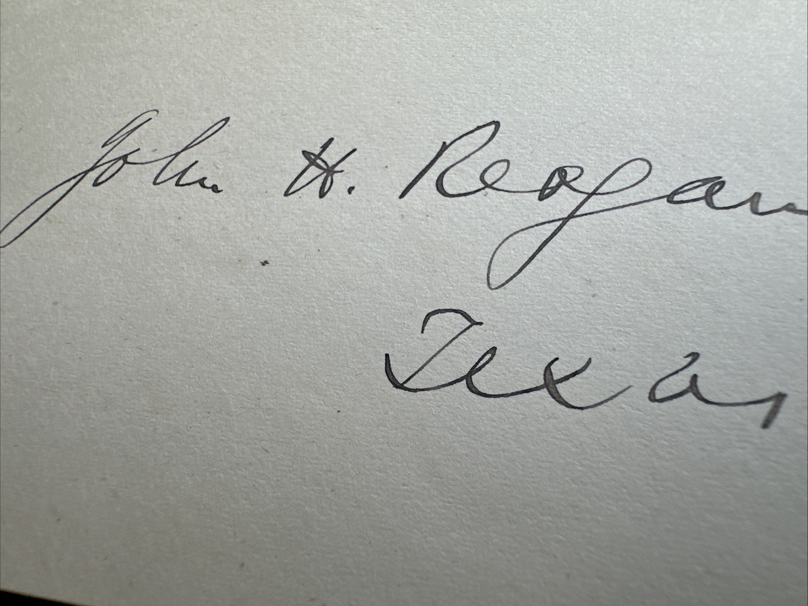 John H Reagan Confederate Postmaster General Autograph Texas Civil War Signed