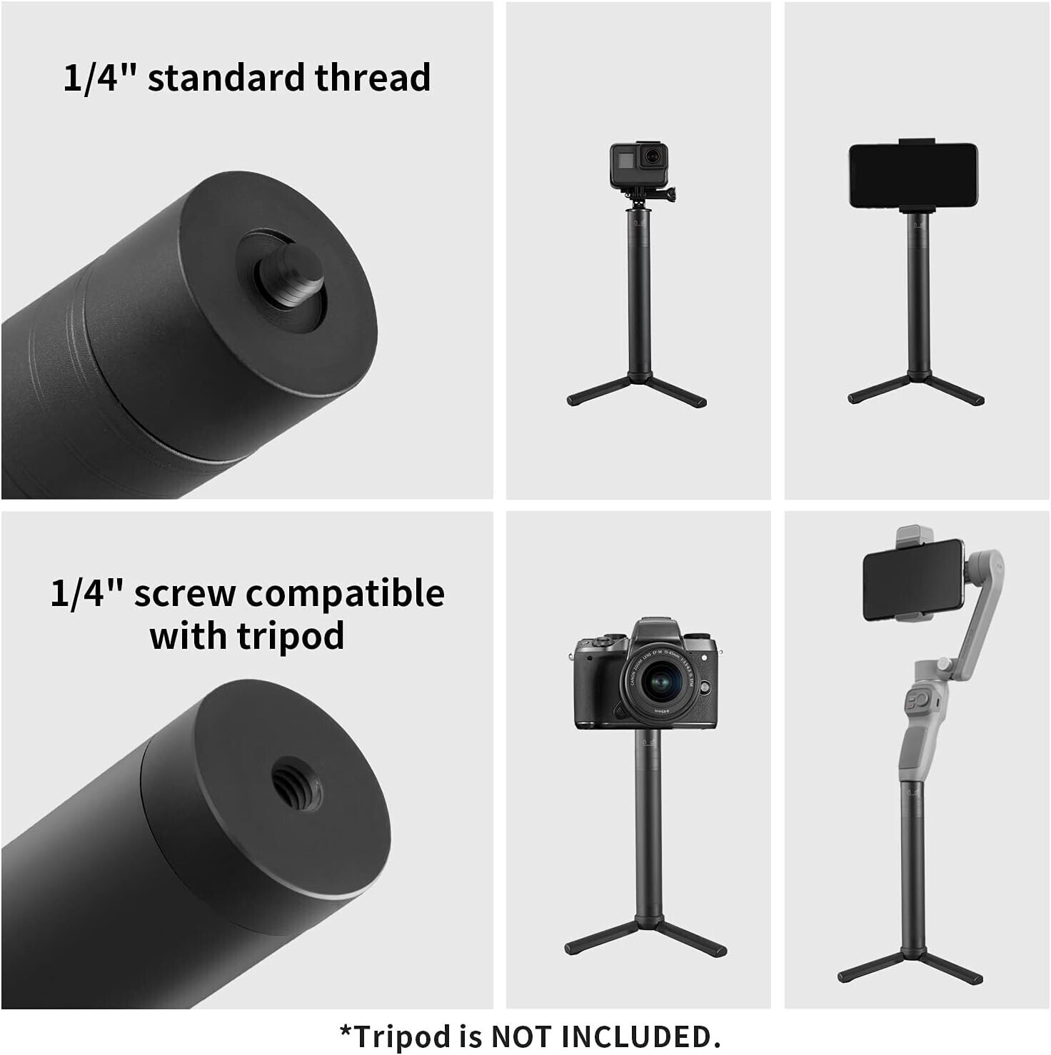 Action Camera Selfie Stick Telescopic Extension Pole for GoPro DJI Osmo Insta360