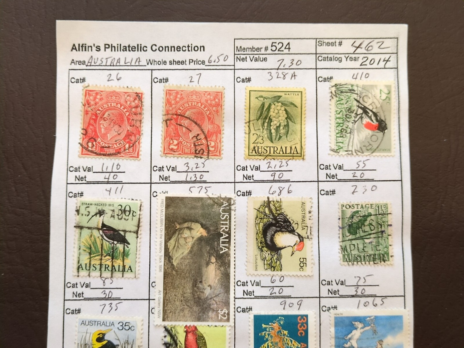 APC W5105 Australia on circuit sheets all identified sc over $80