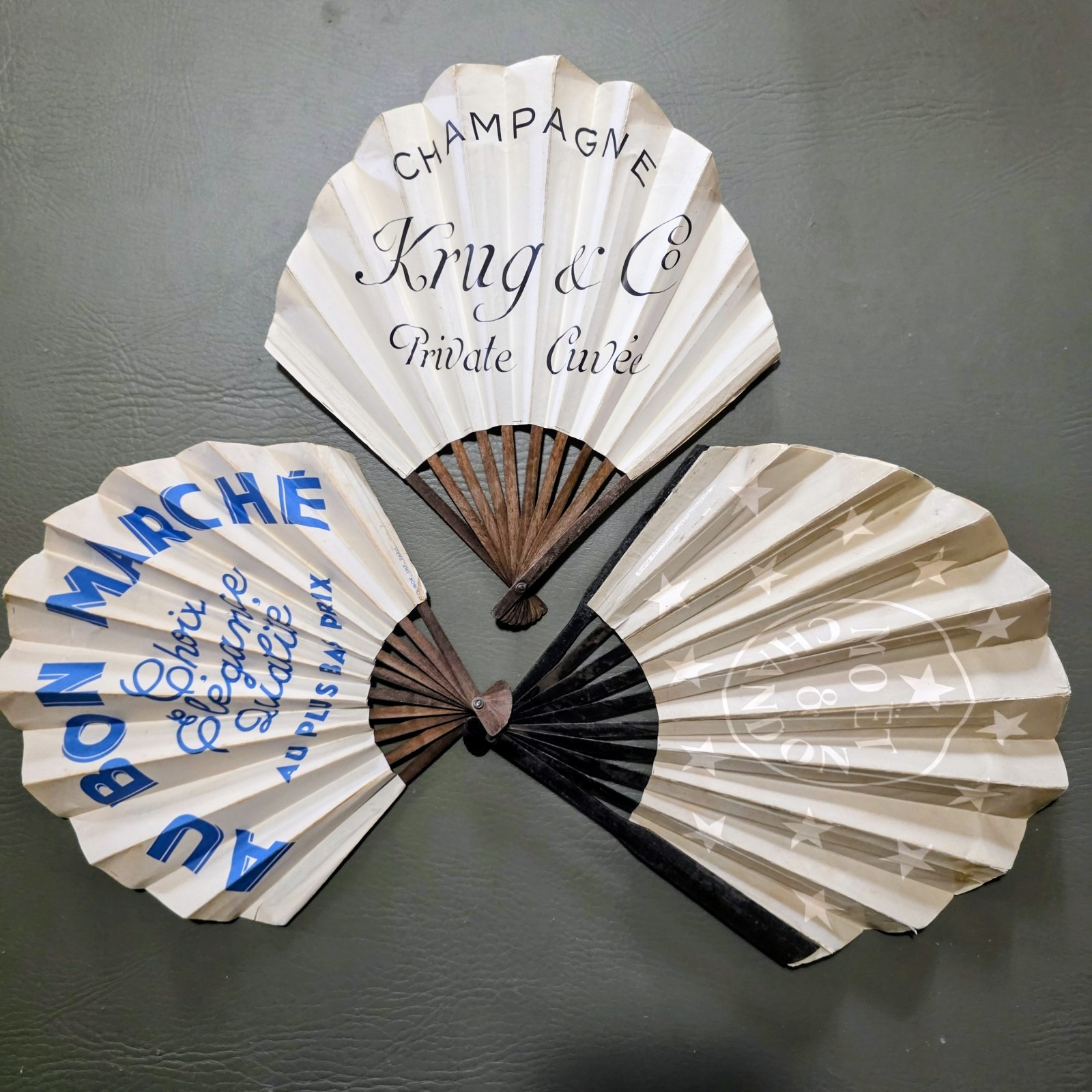 Three Advertising Hand Fans, Ca. 1900-1930
