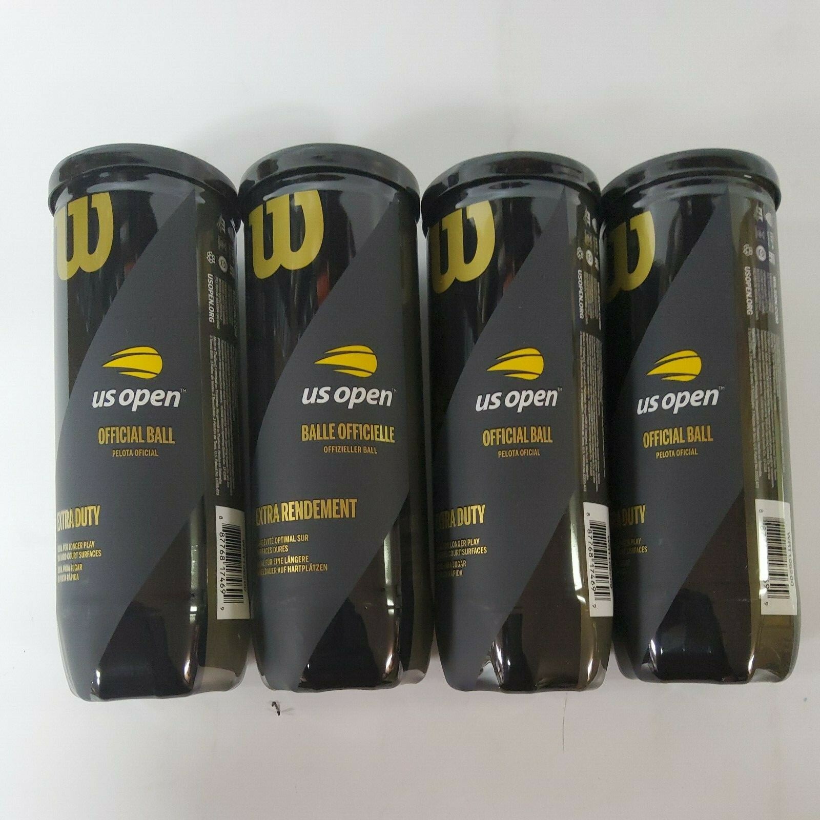 Pack of 4 Official Wilson Premium Us Open Tennis Balls Extra Duty Sealed 12 ball