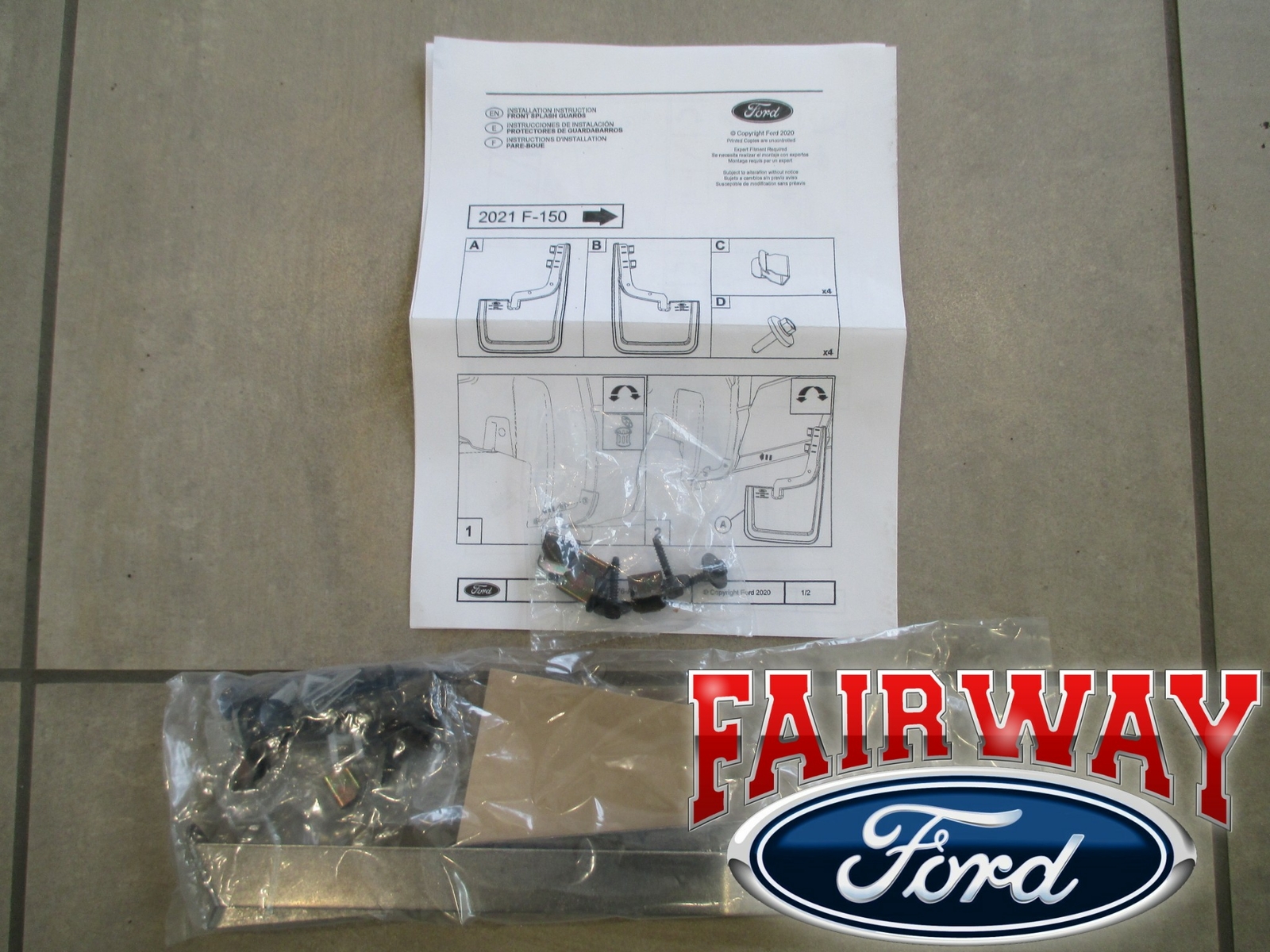 21 thru 23 F-150 OEM Genuine Ford Molded Splash Guards Mud Flaps