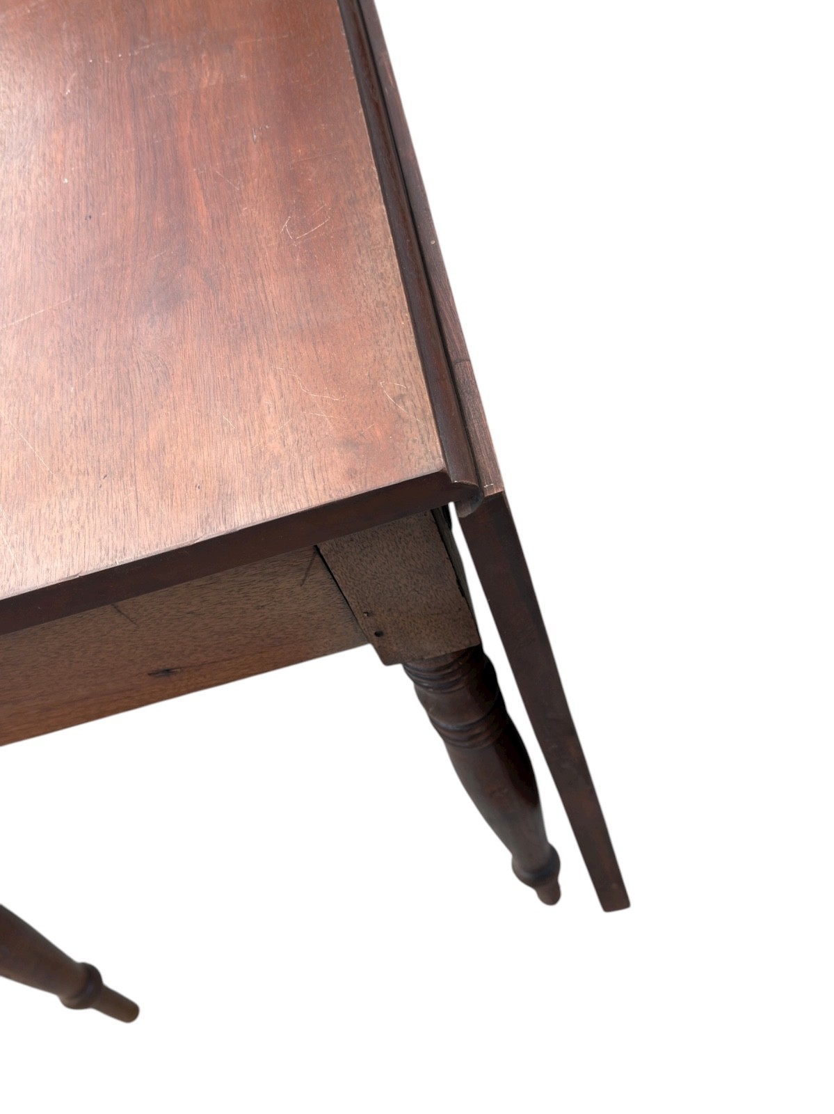 Antique Sheraton 2 drawer console work foyer table walnut 1820 country farmhouse