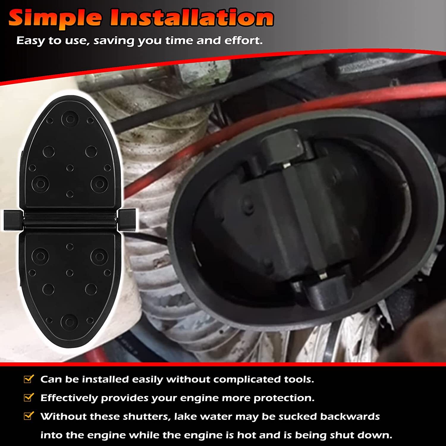 For MerCruiser Exhaust Y Pipe Water Shutter Kit V6 V8 Engines 807166A1 Set Of 2