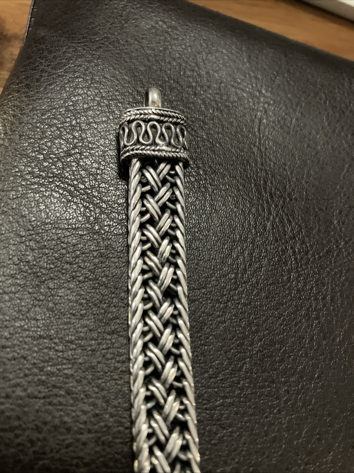 Sterling Silver 925 Vintage Bali Antique Finish Bracelet 32.6 Grams 8 Inches