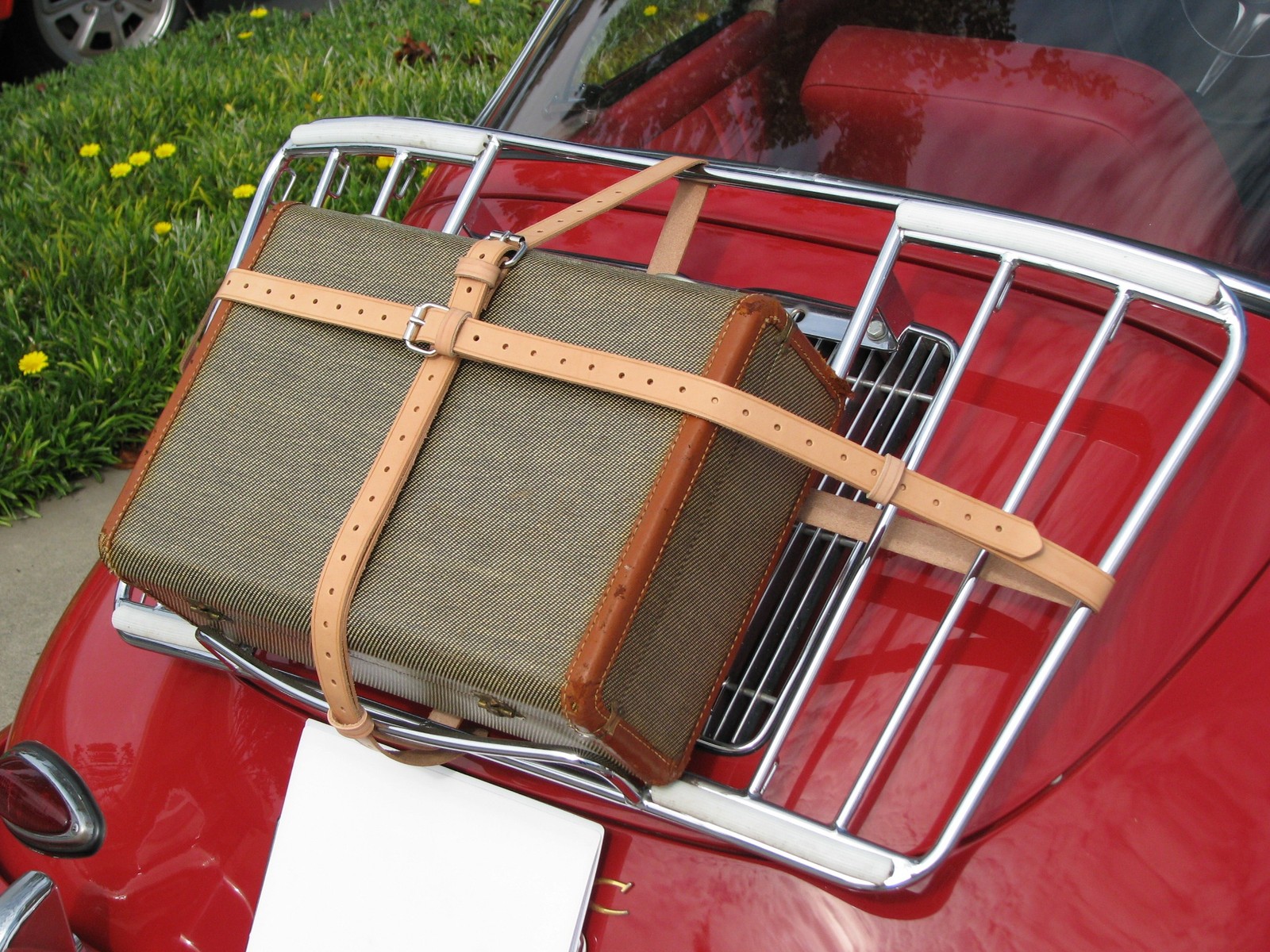 Leather Luggage Straps PORSCHE 356 Leitz Lietz Vintage Trunk Rack Hand Made BRN